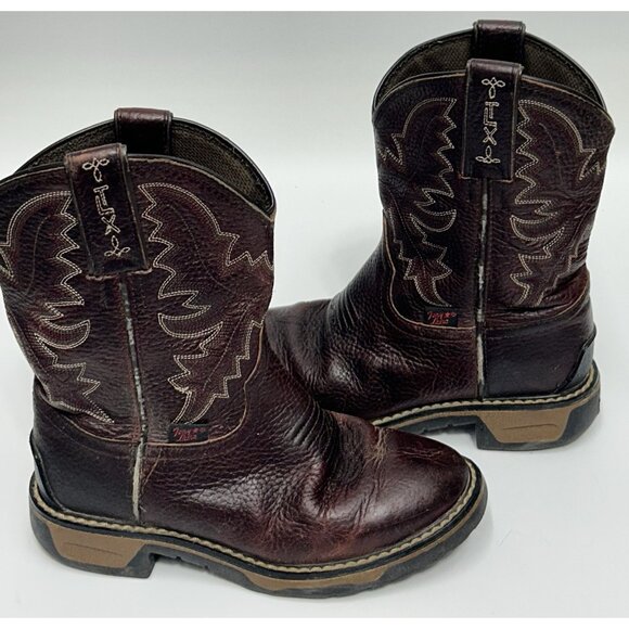 Tony Lama Westen Cowboy Boot Kids Size 13D Brown Leather Rodeo Country Farm Work - Picture 6 of 9